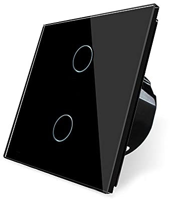 LEDBOX Interruptor táctil doble WiFI-Voz, negro