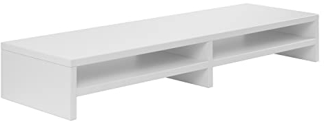 boho office® ergonomischer Monitoraufsatz, Bildschirmerhöhung, Monitorständer, Tischaufsatz mit viel Stauraum 100 x 15 x 29 cm in Lichtgrau