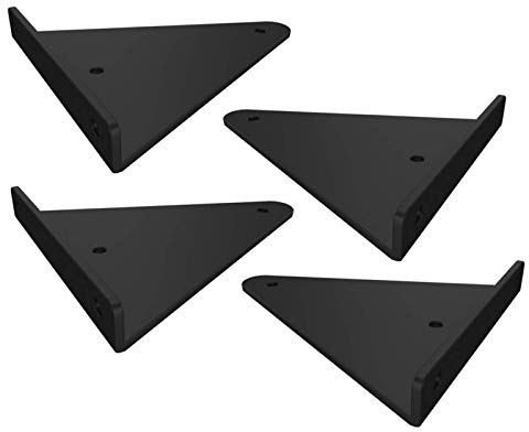 AHWU 4X Regalhalterung Unsichtbar, Dreieck Regalhalterungen, Regalhalterung Schwerlastträger Metallwinkel Regalträger DIY Regalbodenträger, Stabile Tragfähigkeit, Platzsparend, Schwarz, Gold, Weiß