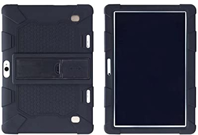 Hülle für 10.1 Zoll Tablet, Stoßfest Strapazierfähig Schutzhülle mit Ständer, Universal Silikon Panzerhülle Hülle Tasche Schutzhülle Case Cover Für 10.1 Zoll Tablet PC (Schwarz)