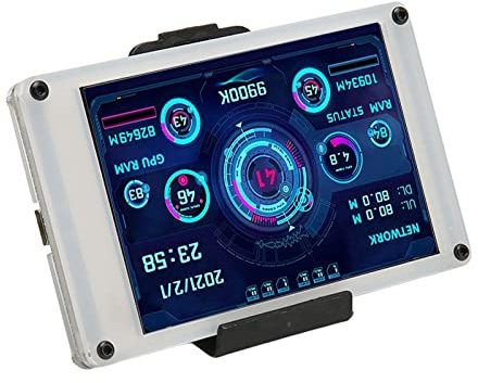 VBESTLIFE Monitor de Datos de Computadora IPS de 3,5 Pulgadas, Mini USB Dual AIDA64 PC CPU GPU RAM HDD Pantalla de Visualización de Datos, Editor de Temas Regulable Apagado Automático, para