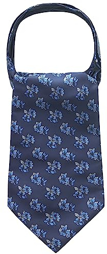 WANYING herr slipsscarf ascotslips Ascot Cravat halsduk Cravat Ties halsduk klassisk retro chic för gentleman – blommönster mörkblå, B14 blommönster mörkblå, 15 × 114 cm