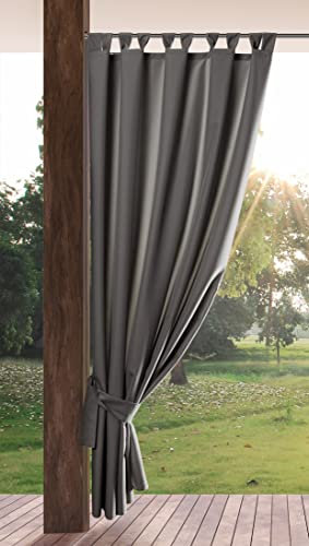 Eurofirany GARDEN Outdoor Curtain with Tab Top - 1 pc. Velcro Fastener, Sun Protection, Privacy Screen, Windproof, Waterproof Curtain for Patio, Gazebo, Pergola, Porch, 155 x 220 cm