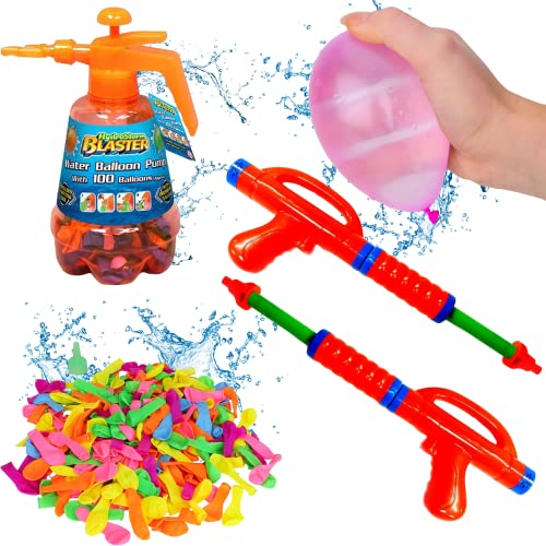Toyland® Ultimate Summer Water Fight Pack – Outdoor-Aktivität für die ganze Familie – 500 Wasserbomben – inklusive Wasserpistolen und Blasterpumpe