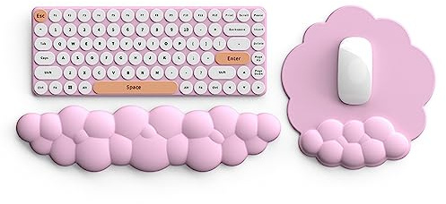 BBTISG Handgelenkauflage Set für Tastatur und Maus, Memory Foam Tastatur Handgelenkauflage Ergonomische Tastatur Handgelenkauflage mit Rutschfester Basis für Computer, Laptop (Rosa)