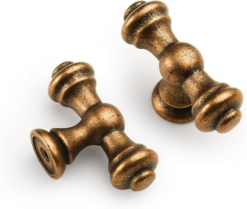 9BUILD 6 stycken möbelknoppar antik mässing skåpknopp dörrknopp vintage lådknoppar knopp för skåp brons byråknoppar zinklegering EU0040