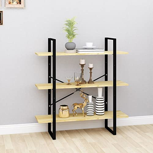 ARKEM Bücherregal 3 Fächer 100x30x105 cm BüCherregal Regal Bookshelf Bucherragel BüCher Regal Massivholz Kiefer