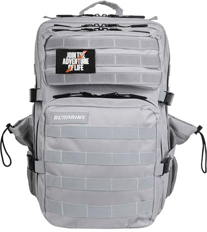 ELITRAINX 45 l militär taktisk USA-ryggsäck vattentät sport, flygplanshytt, crosstraining, utomhus sport gym bärbar av ELITEX TRAINING, Ljusgrå, 45 Litros