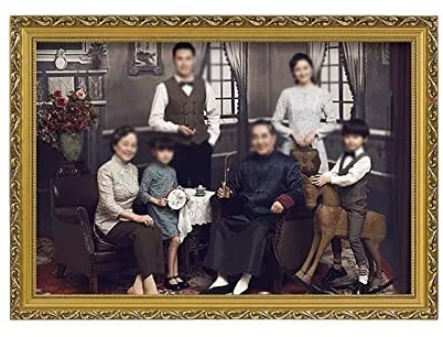 Bilderrahmen Großformatiger Fotorahmen im europäischen Vintage-Stil 12 16 18 20 Familienfoto-Displayrahmen Wandbehang Dekoration Fotorahmen (Color : Gold, Size : 16)