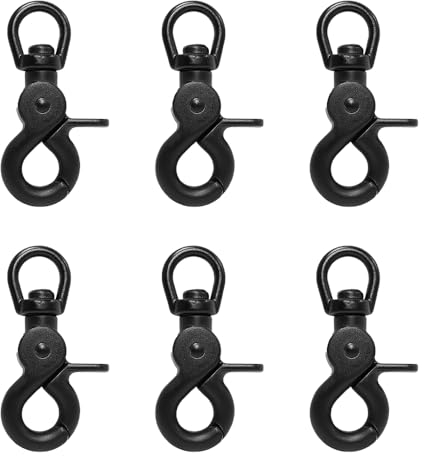 Homefantasy 6 Piezas Mosquetones Giratorios,Mosquetones con Articulación Giratoria, Mosquetón para Llaves, Mosquetón de Perno Robusto, Mosquetón para Llavero, para Bolsos, Correa para Perros, Llaves