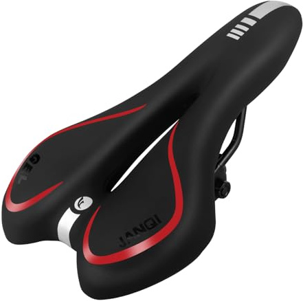 Bequemer Fahrradsitz für Herren und Damen, wasserdichter Fahrradsitz, atmungsaktiver Mountainbike-Sattel, Gel-Fahrradsattel für MTB, BMX, Rennrad, Stadtfahrräder, Heimtrainer (rot)