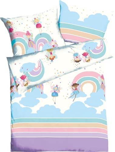 Kaeppel Biber Bettwäsche Rainbow Fairies bunt 1 Bettbezug 135 x 200 cm + 1 Kissenbezug 80 x 80 cm