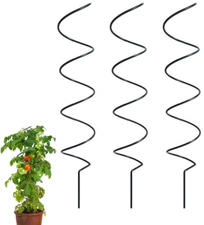 Blumenpfähle und Stützen,Pflanzenstützpfähle | 3-teilige Spiralstab-Pflanzenstäbe,17-Zoll-Tomatenkäfige, vielseitiger Pflanzenstützrahmen, Gartenblumenpfähle für Tomaten