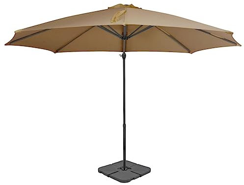 THOYTOUI Sonnenschirm mit Schirmständer, Fishing umbrella Angelschirm Angel regenschirm Angelzelte Geeignet für Garten Veranda Terrasse Balkon Taupe