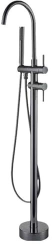 XJTNLB Rubinetto Vasca Freestanding Grigio Rubinetto Vasca da Bagno con Doccetta Bocca Girevole a 360 ° Miscelatore Doccia con Deviatore