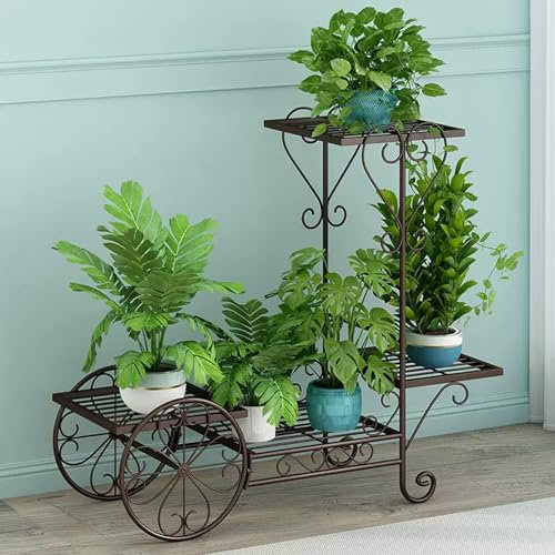 DSEWTEZXI Metall Eck-Blumenregal für Wohnzimmer, modern pflanzentreppe, blumenbank für innen, balkon blumentreppe deko, pflanzenregal outdoor, blumen regal Topfständer Pflanze Lagerung,wetterfest.