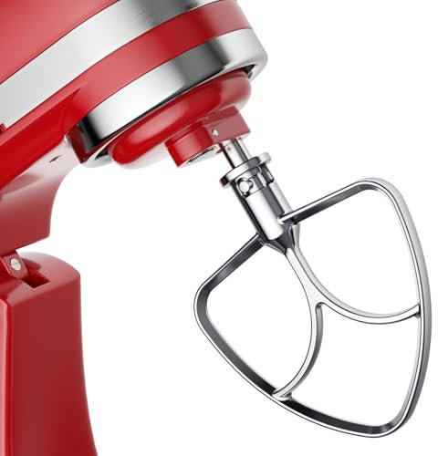 GuanQiao Stainless Steel Flat Beaters for Kitchenaid Stand Mixer, 4.5-5Qt Tilt-Head Paddle Attachment, Polished Food-Grade Stainless Steel, Dishwasher Safe