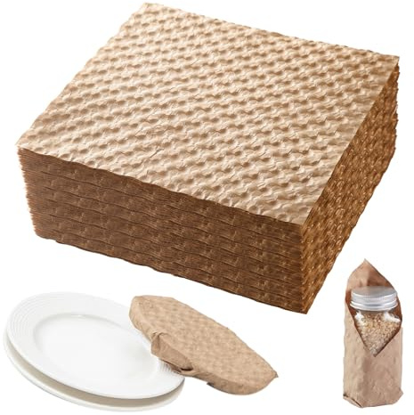 Kraftpapier Bubble Polsterblätter, umweltfreundliche Verpackung für Versand und Umzug Moving, langlebig, geruchsfrei, nachhaltige Alternative zu Plastik-Luftpolsterfolie (29 x 29 cm,120 Stück)