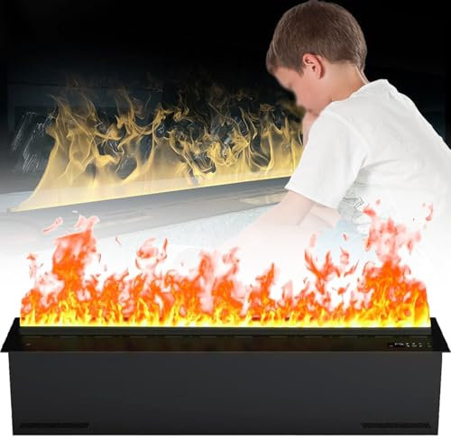 DUXMM Chimenea eléctrica de Vapor de Agua, humidificador atomizador, tecnología de Vapor de Agua 3D, diseño Empotrado Control Remoto, para hogar, Oficina y Hotel,100