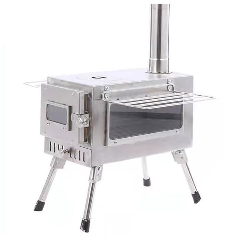 wood stove Picnic Cubic Folding Cooking Tent Sauna Camp Solo Fireplace Portable Wood Stove Cassette Furnace(WHITE)