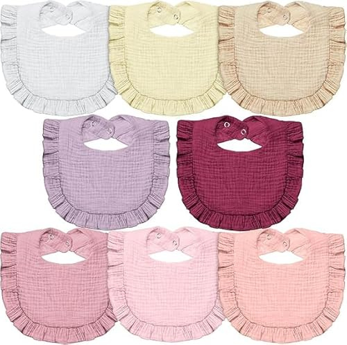 Lictin Baby Bandana Dribble Bibs Drool Bibs, 8pc Infant Teething Soft and Absorbent with Adjustable Snaps, Bib Set for Unisex Newborn Toddlers Aged 0-24 Months