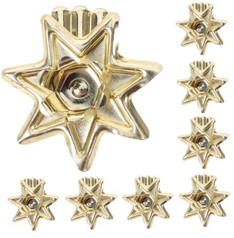 STOBAZA 12pezzi Clip Per Candele Coniche in Metallo Forma Di Stella Per Portacandele Di Natale Clip Per Candele Per Decorazioni Di Compleanno Per Portacandele Di Natale Per Albero