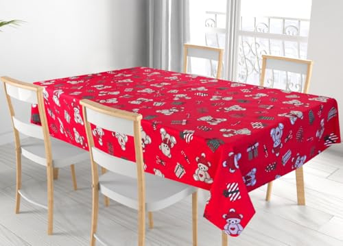 BIANCHERIAWEB Tovaglia Natalizia Cucina Soggiorno In 100% Cotone Disegno Bears RP 140x300 Bears