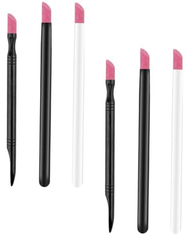 ULTECHNOVO Nagelhaut Stift 6 Stück Nagellackierstift mit Nagelfeile aus ABS Leichtes Nagelzubehör für Maniküre Werkzeuge zur Nagelreparatur und Pflege Natürlicher und Falscher Nägel