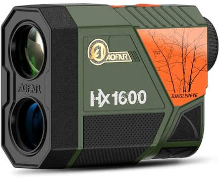 AOFAR HX1600 Télémètre pour la Chasse à l'arc, 1600Y avec Angle et Distance Horizontale, Haute précision portée, Vitesse, Mode de Balayage 6X, léger, Batterie et étui de Transport Inclus