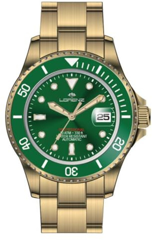 Lorenz Sport Ceramic 21065DD - Orologio sportivo da uomo - Orologio automatico in acciaio con ghiera in ceramica - Subacqueo fino a 100 metri