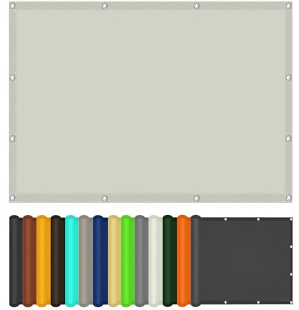 Telo Ombreggiante 290 x 380 cm Impermeabile Protezione, Protezione Raggi UV Panno Ombreggiante con Kit di Fissaggio per Esterno, Giardino, Terrazzo, Balcone, Patio, bianco