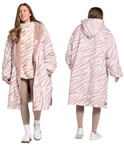 OHS Adults Drying Robe, Water-Resistant Changing Robe Gifts for Women Comfy Sherpa Privacy Robes for Women Men, Stay Dry Jacket Swimming Camping Drying Robes - S/M, L/XL
