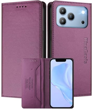 MOJIA Case for Blackview Wave 7C, Drop and Scratch Resistant, PU Foliod Leather Wallet Phone Cover [magnetic closure]. Dark Purple