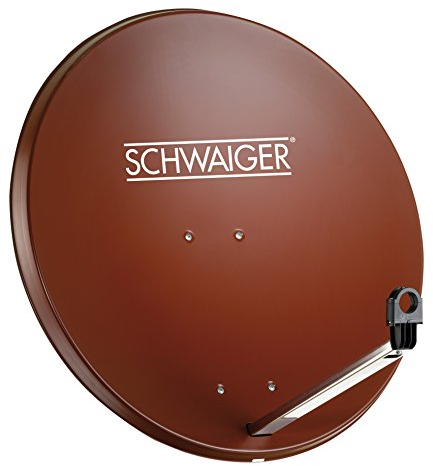 Schwaiger, 714166, Antenna digitale satellitare (75 x 85 cm) con braccio di supporto LNB, montaggio su asta, antracite, specchio in alluminio, per la ricezione di DVB-S/S2 in Full HD, 3D e 4 K (Ultra HD)