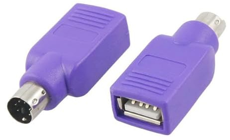 CABLEPELADO Adaptador USB a PS2 para Teclado, Convertidor USB a PS2, Adaptador de Teclado, Conector de Teclado, Morado. 1 Unidad