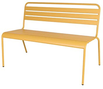 MaximaVida Gartenbank Max aus Metall 120 cm gelb