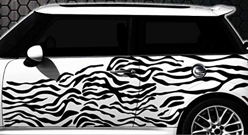 HR-WERBEDESIGN Zebra Pixel Cyber Camouflage XXL Set Auto Aufkleber Sticker Tuning Wandtattoo