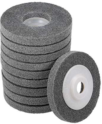 sourcing map Rueda disco pulidor de 4 pulgadas de fibra de nailon lijadora para amoladora 10 Pcs