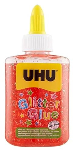 UHU Glitter Kleberflasche, 88,5 ml rot