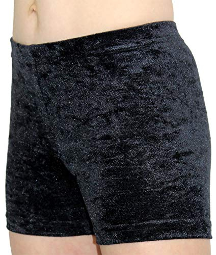 Mädchen Sport Stretch Shorts Kurze Velvet Turnhose Elastisch Crash Samt Gymnastikhose Kinder Hot Pants Dehnbar Shorty Fitness Sporthose