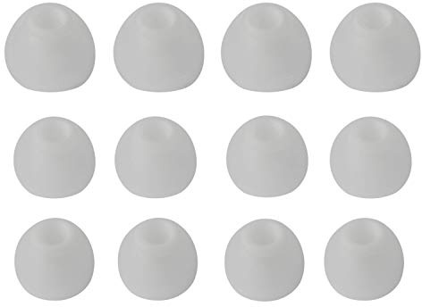 Xcessor (S/M/L 6 Pairs (12 Pieces) of Silicone Replacement In Ear Earphone S/M/L Size Earbuds. Replacement Ear Tips for Popular In-Ear Headphones. Transparent/White