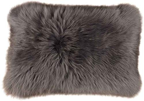 generisch Fell Kissen grau 40 x 60 cm aus schwedischem Lammfell Schaffell Kissen inkl. Federkissen