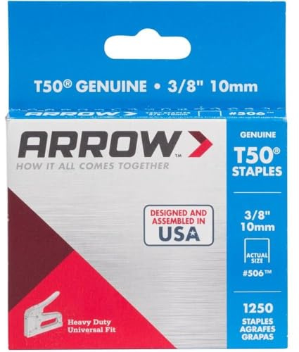 Arrow Fastener 506-5 Genuine T50 3/8-Inch Staples, 1250-Pack - 5 Pack