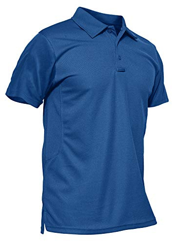 KEFITEVD Polo Shirts - Camiseta de golf de manga corta para hombre, de secado rápido, para deportes al aire libre, con soporte para gafas, tira de botones, ligera, para verano, Königsblau, XXL