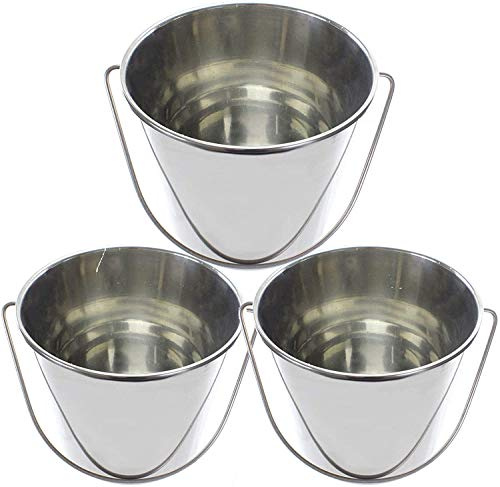 SPARES2GO Stainless Steel Bucket for Brewery Home Brew Brewing (12L, Pack of 3)