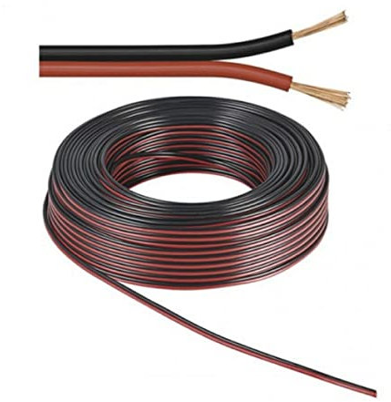 Generico Cavo Matassa Audio Piattina Rosso E Nero Da 100 Mt Per Casse Audio Casa Auto