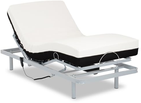 Gerialife - Lattenrost elektrisch verstellbar | Orthopädische matratze 20 cm. Visco Plus (80x200, Kabelsteuerung)