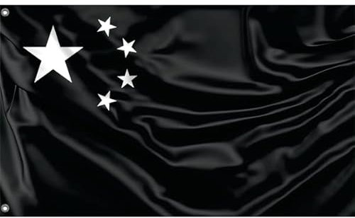 Bandiera di protesta nera della Cina | Stampa dal design unico | Made in EU (90 x 150 cm)