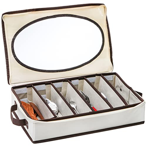 Hiceeden Besteckkasten mit Deckel für Schubladen, 6 Tragbar Besteck Aufbewahrung Verstellbarer Utensilien Organizer, Besteckeinsatz Besteckbox für Löffel, Gabel, Messer, Essstäbchen, Oraganisierung