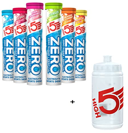 2022 High 5 Zero Electrolyte Drink (Box - 8 tubes) + FREE 500ml Bottle (Pink Grapefruit)